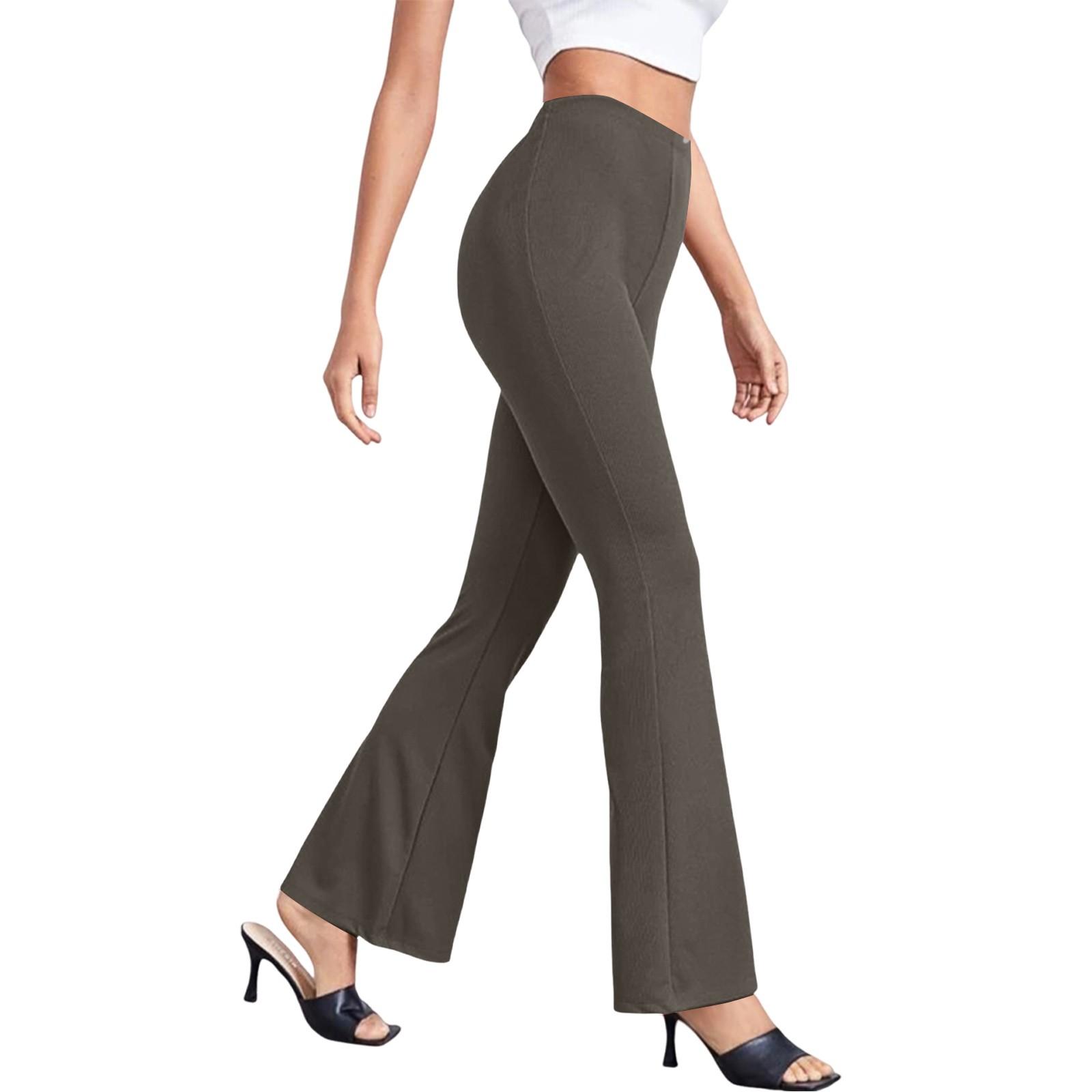 

Женские модные тонкие однотонные эластичные расклешенные брюки для Европы и США, повседневные спортивные брюки для занятий йогой M