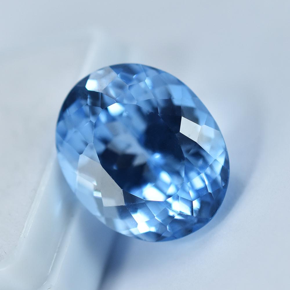Natural Blue Sapphire Loose Gemstone 19.30 Ct Oval Cut September Birthstone for Gem Collections