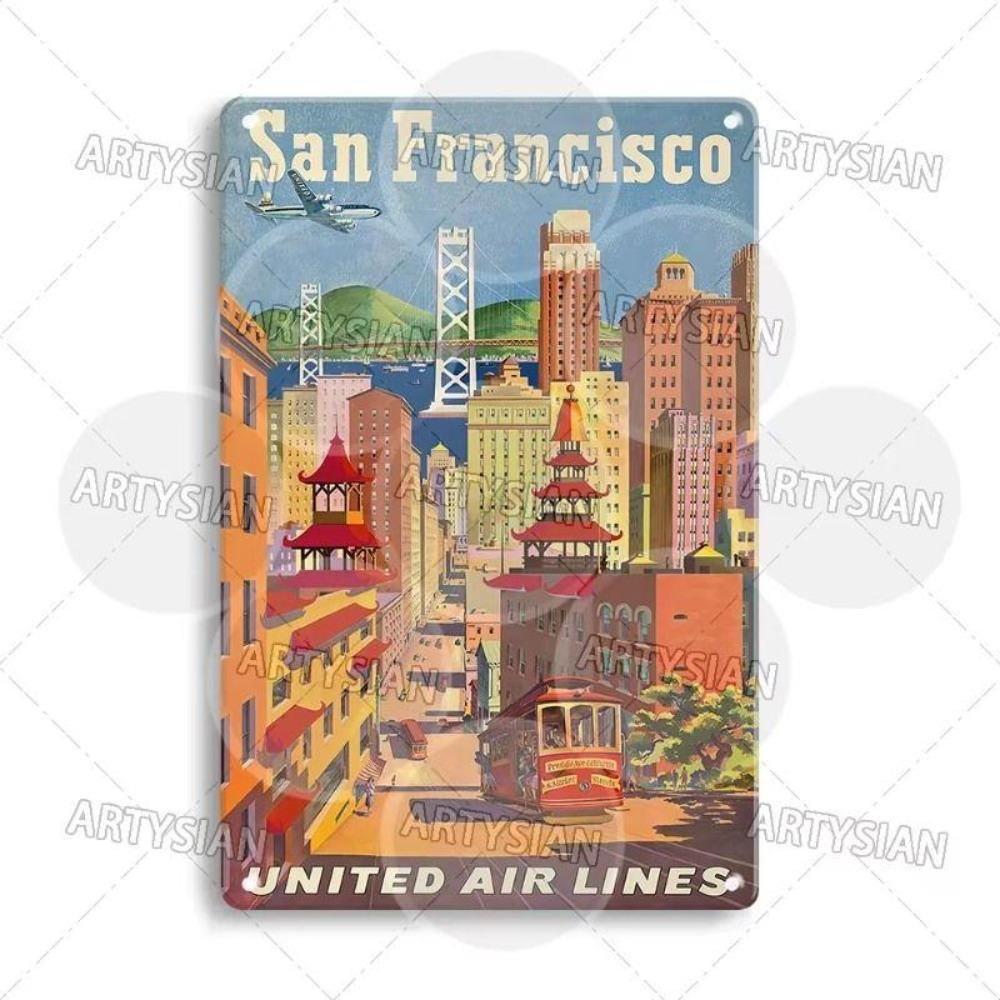 1 Piece Retro Metal Tin Sign Art Poster For Office Living Room Courtyard Wall Decor 8x12 Inch 20x30 cm