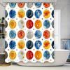 Vibrant Moon Pattern Bathroom Shower Curtain Waterproof Decorative Watercolor Print for Home Decoration White Background with Mu