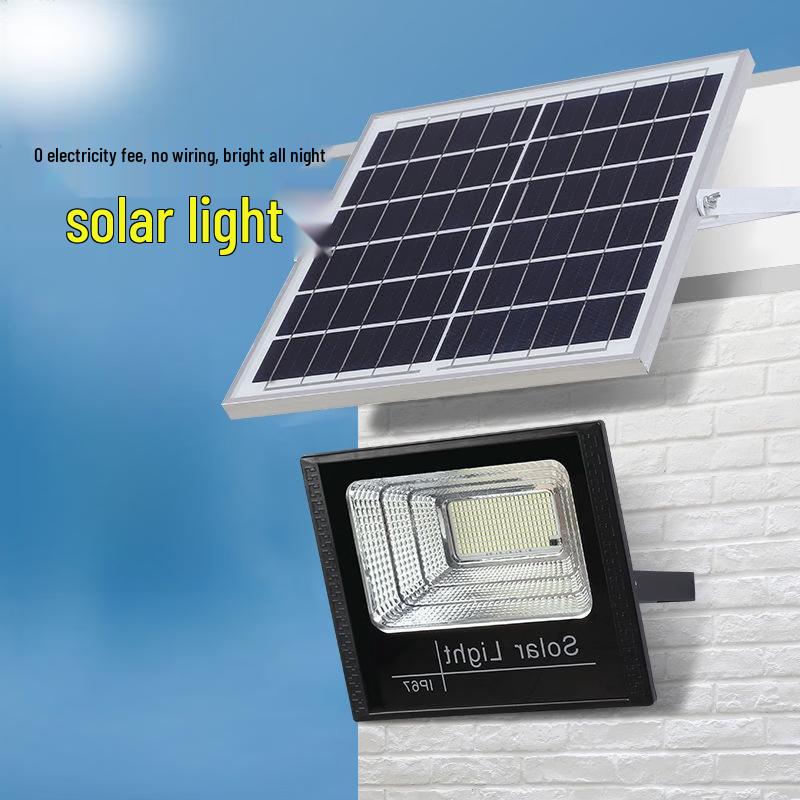 100W Dual Solar Floodlight with Remote and Timer