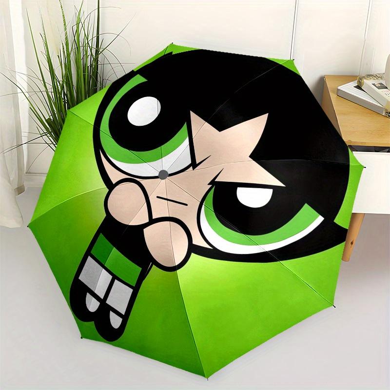 1pc Powerpuff Girls, Buttercup Themed High-quality Umbrella,Automatic Opening and Closing Umbrella,Multi-functional Umbrella G0811201