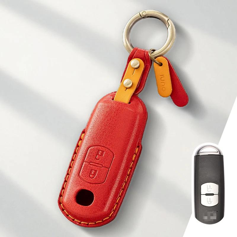 Key Case for Car Genuine Leather Protector For MAZDA 2 3 5 6 CX-3 CX-5 CX-7 CX-9 Atenz Miata MX5 Axela CX4 Key Case Cover Fob