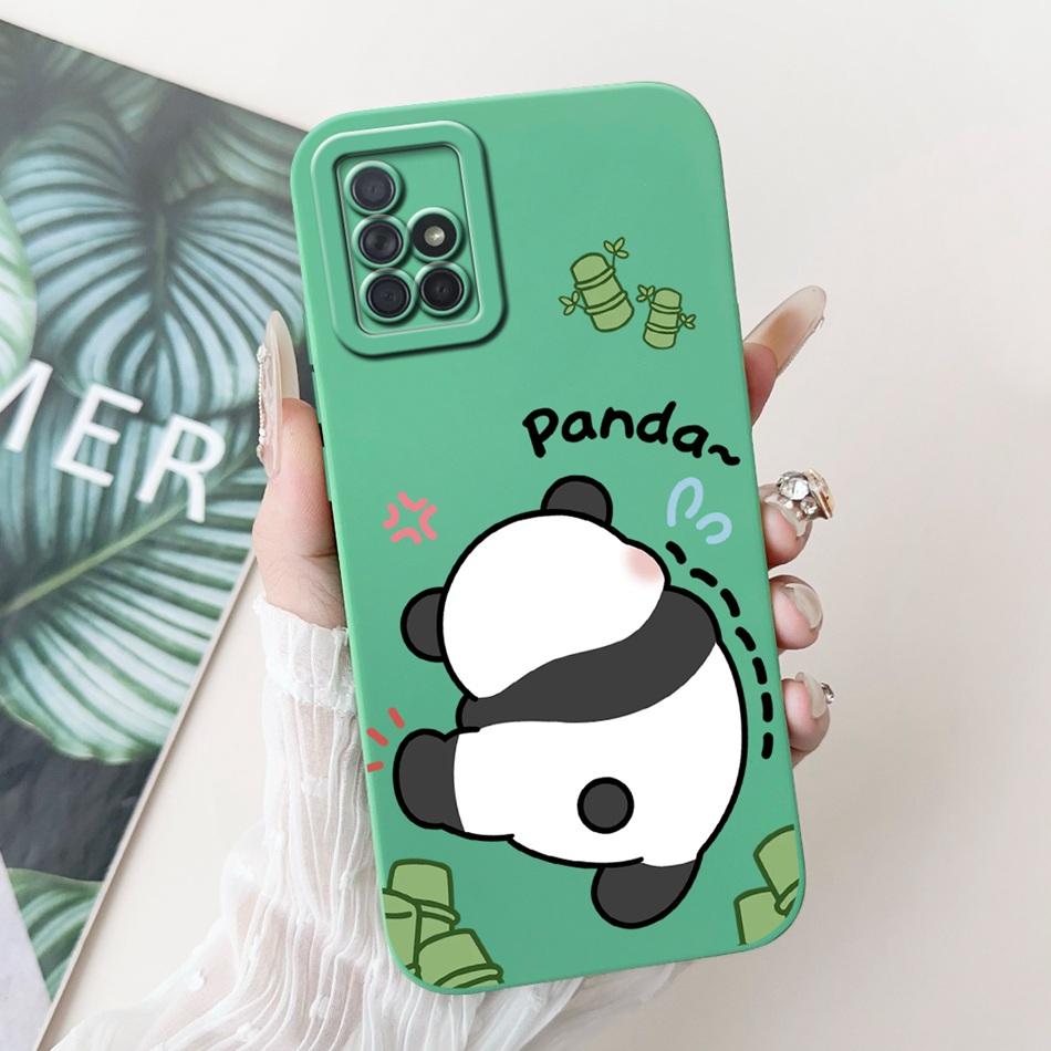For Samsung Galaxy A71 Cute Panda Cat Cartoon Phone Case For Samsung A71 4G SM-A715F Soft Silicone Shockproof Cases