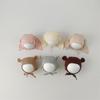 Korean Cute Cartoon Bunny Bear Ear Newborn Hat Beanie Spring Autumn Toddler Cap Turban with Strap for Infant Baby Boys Girls