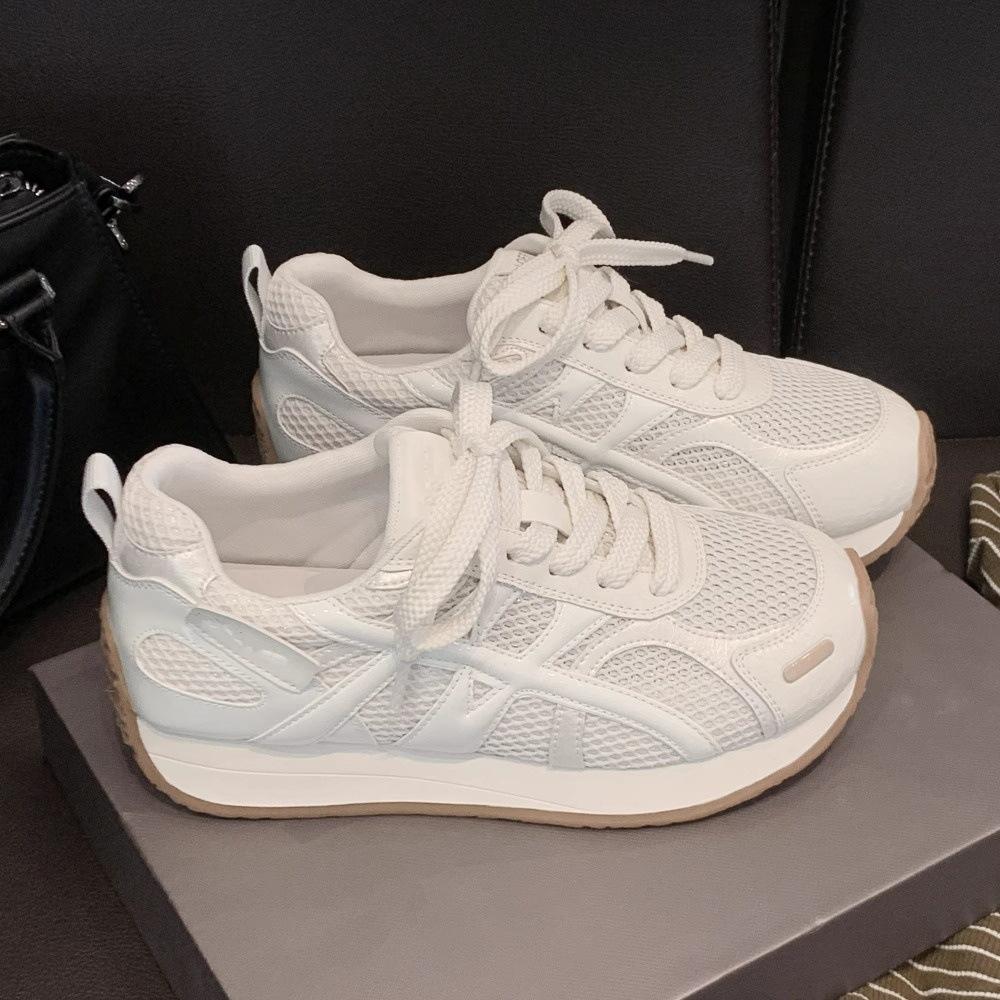 Lightweight Soft-soled Small Moral Training Shoes for Women's 2025 Spring and Summer New Leisure Student Lace-up Sports Forrest Gump Shoes