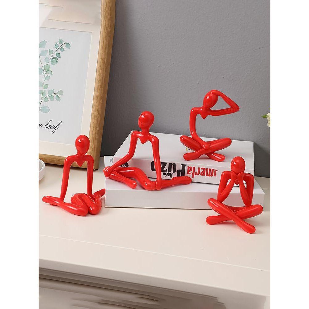 4pcs Decorative Abstract Thinker Men Statue Showpiece Set | Home Decor Items