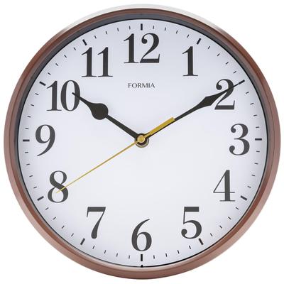 Formia Wall Clock, Easy To Read, Simple, Continuous Second Hand, Analog, Hodogaya Electronic Sales, Brown HWC-021W-BR