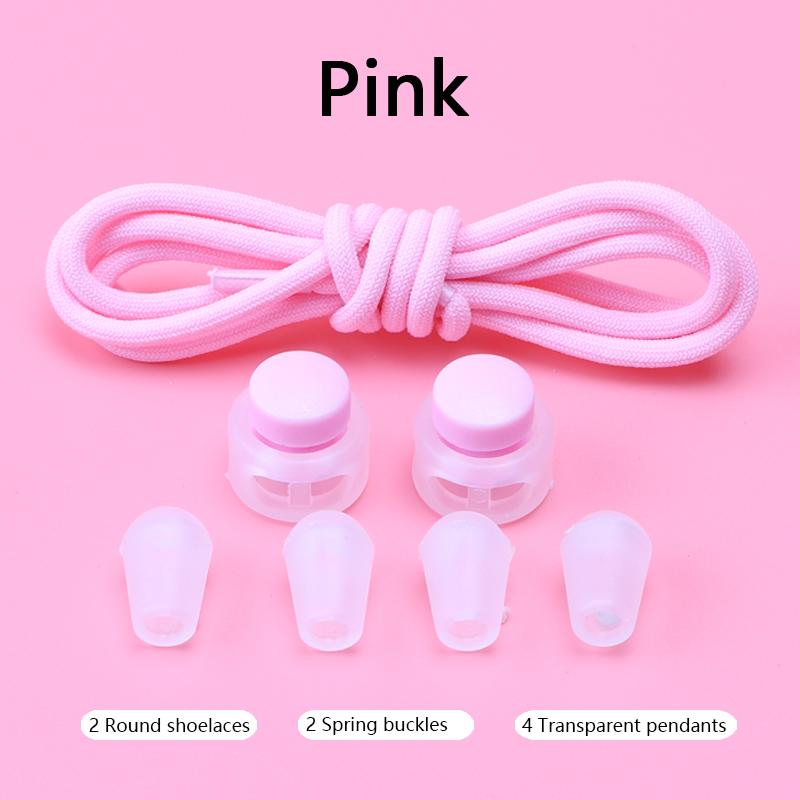 Spring Lock Shoelaces No Tie Shoe Laces Sneakers Round Elastic Shoe Lace Kid Adult Quick Without Ties Shoestrings Rubber Bands