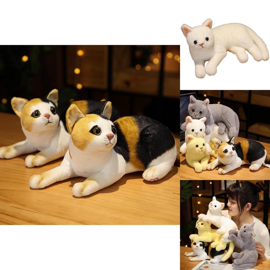 31cm Realistic Plush Cat Doll Soft Stuffed Kitten Toy In Pure Grey White Yellow And More For Kids' Pet Collection