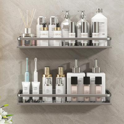 Graues Aluminium-Toiletten-Wandregal, Badezimmerregal, Küchenregal mit mehreren Szenen, Zubehör, Ersatzkorb-Set