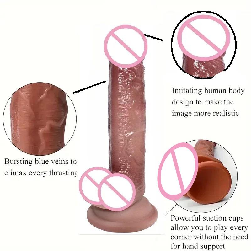 Soft Realistic Thick Huge Dildo Gay Adults Sex Toy for Women Suction Cup Big Dick Anal Plug Vaginal Masturbators Silicone Penis