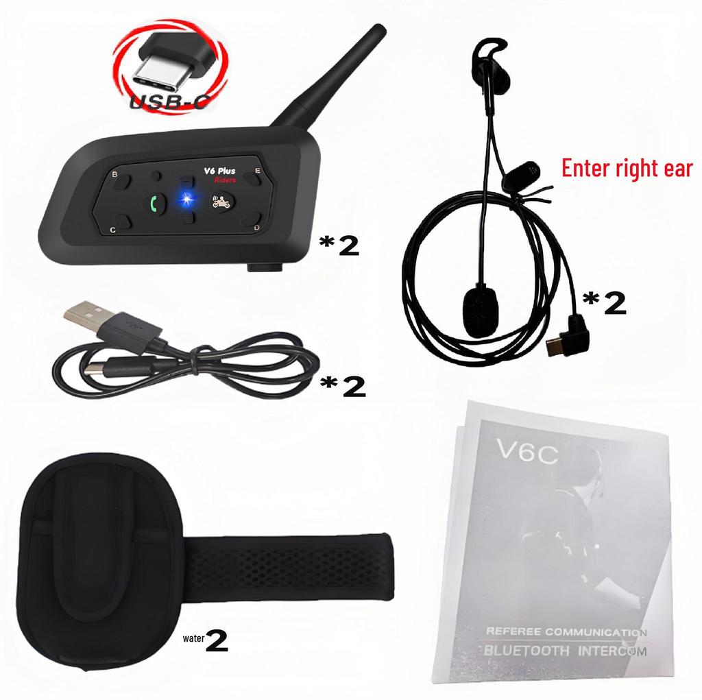 V6C Neutral Wasserdichtes Bluetooth Fußballschiedsrichter-Headset-Helm