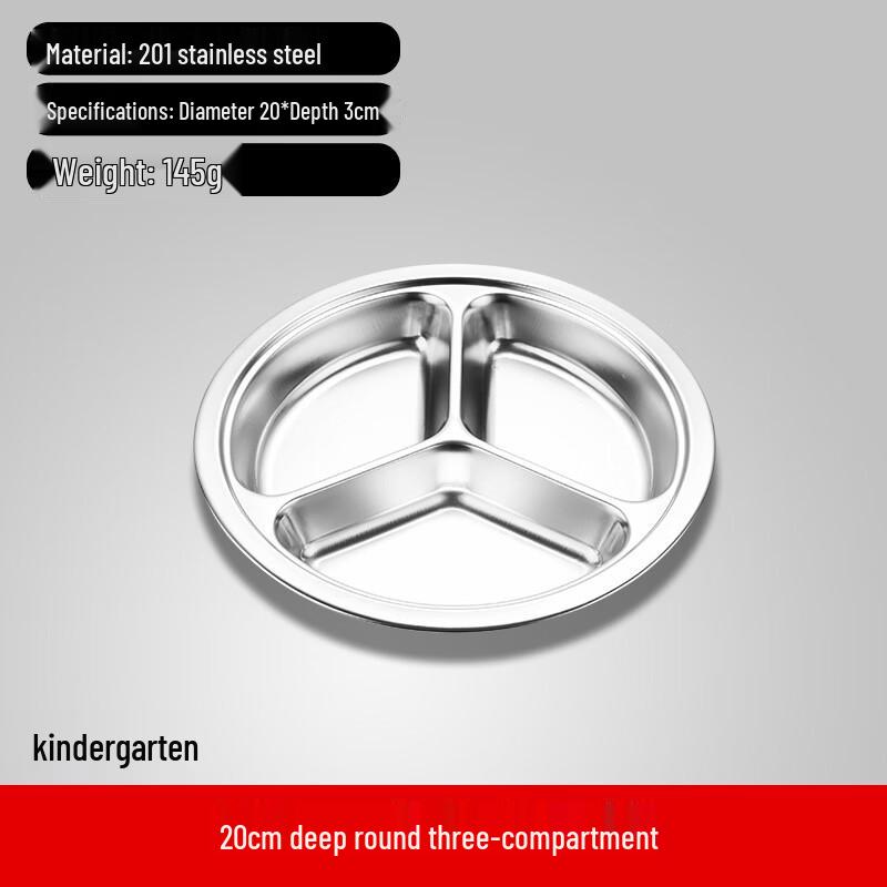 304 Stainless Steel Divided Meal Plate
