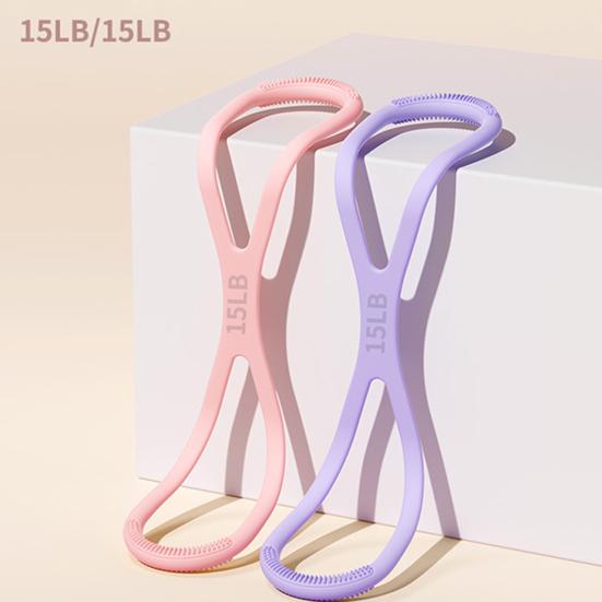 Figure 8 Exercise Resistance Band Arm Shoulder Stretch Strength Training Fitness Elastic Strap 15/25/35Lbs Men Women Anti-slip Silicone Tension Rope