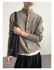 Men's Retro High-End Knit Cardigan - Autumn/Winter Korean Lazy Style, Versatile Stand Collar Couple Outerwear
