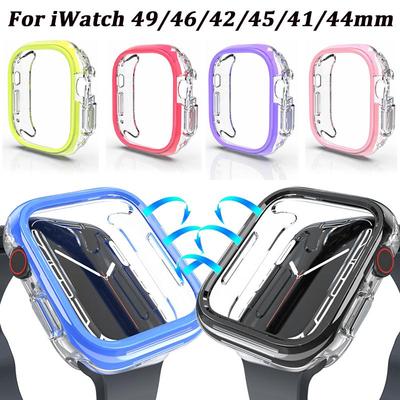 Uhrgehäuse Für Apple Watch Ultra 49mm 11 10 46/42mm PC Schutzhülle iwatch 9 8 7 6 5 SE3 45/41/44mm Stoßfänger Abdeckung Zubehör