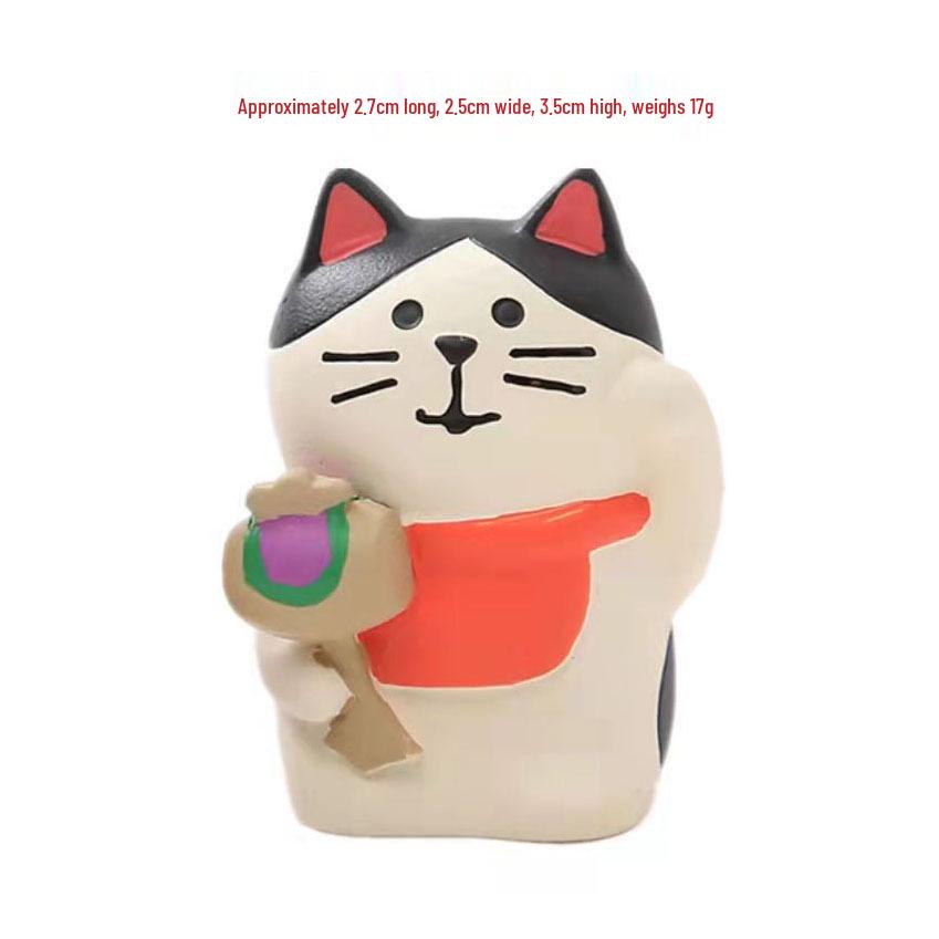 Japanese Style Mini Lucky Cat Ornaments - Trendy Zakka Crafts & Play Figures