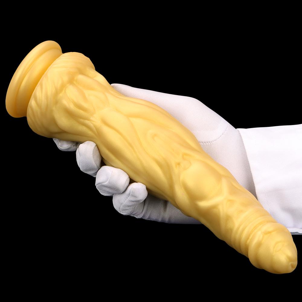 Zlatá silikonová měkká masturbační hůl Sexuální hračky simulační dildo Pussy Erotic Appliances
