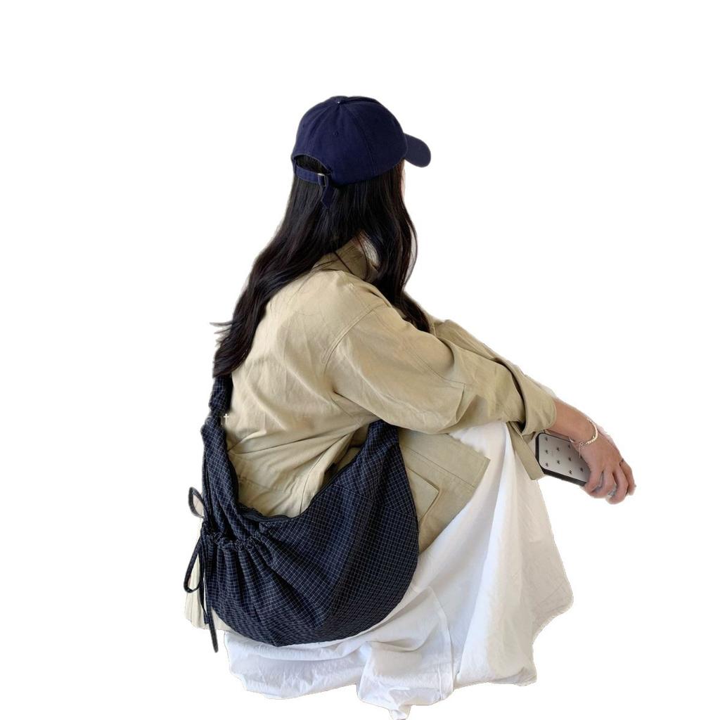 Small Niche Crossbody Bag, Large Capacity Shoulder Bag, Fashionable and Simple Business Casual Checkered Bag