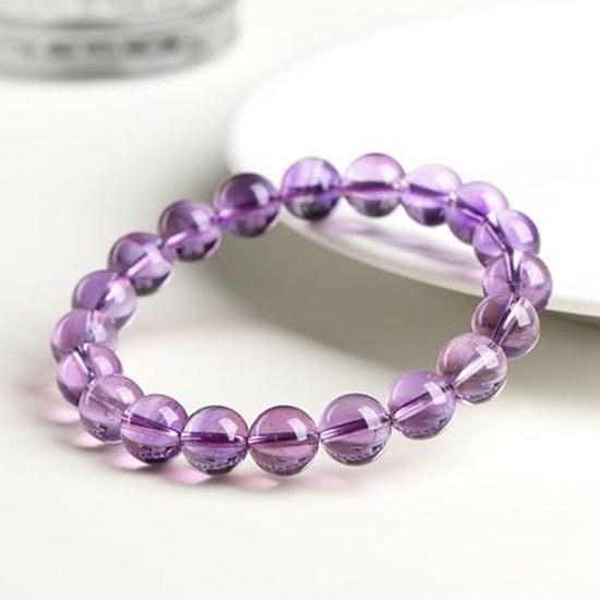 Natural Amethyst Bracelet Gem Round Bead Stretch Healing Reiki Purple Crystal Stone Business Money Luck Energy 1112mm