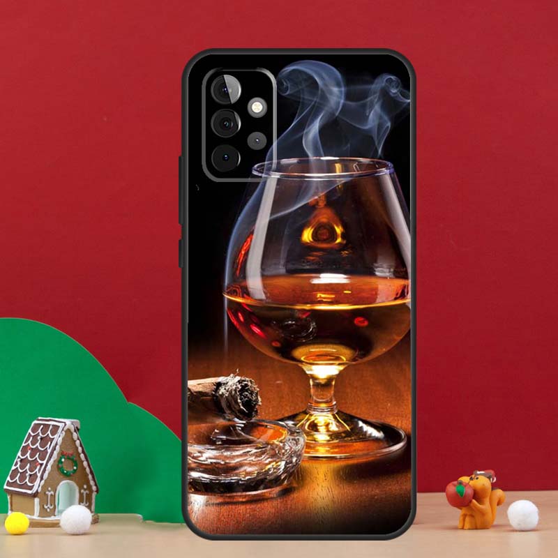 Cigar Whiskey Ice Drink Case For Samsung Galaxy A56 A33 A13 A36 A23 A52 A32 A12 A54 A34 A14 A16 A53 A15 A35 A55 A17