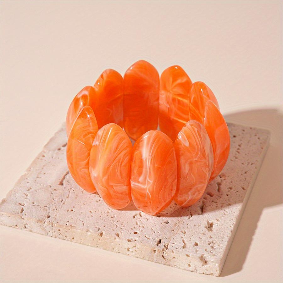 European and American Fashion High-End Marbled Acrylic Bangle Bracelet - Women's Versatile Hand Jewelry