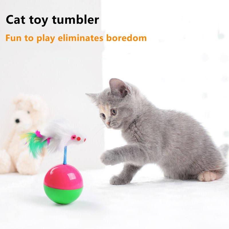 1pc New Arrival Durable Pet Cat Toys Mimi Favorite Fur Mouse Tumbler Kitten Cat Toys Plastic Play Balls for Catch Cats Supplies
