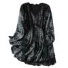 Chiffon Shirt Women's Spring and Summer New Fashion High-end Temperament Velvet Stitching Loose Large Size Retro Printed Top