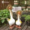 Resin Duck Pair Outdoor Garden Ornament
