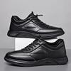 2025 Autumn New Men's Leather Shoes Sports and Leisure Men's Shoes British Platform Breathable Shoes