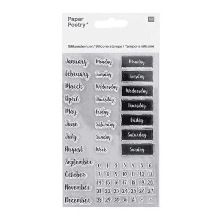 Clear Stamp - RICO DESIGN - Handwritten Calendar - 62 Pcs - Adult - Mixed