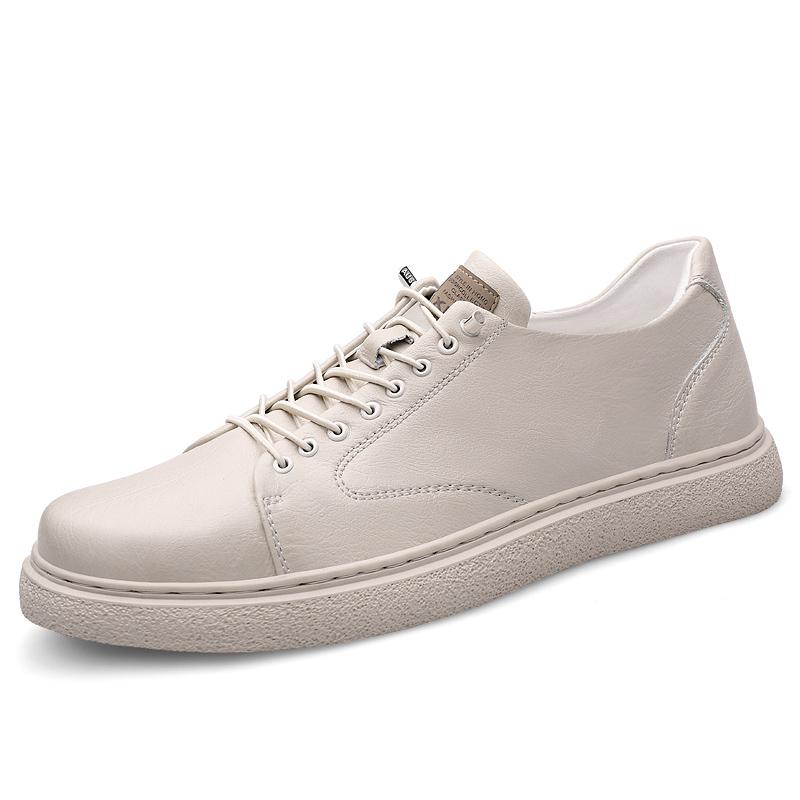 High Quality Brand Men's Genuine Leather Shoes Simple Beige Oxford Shoes Wear-resistant Soles Men's Sports Shoes Fashionable