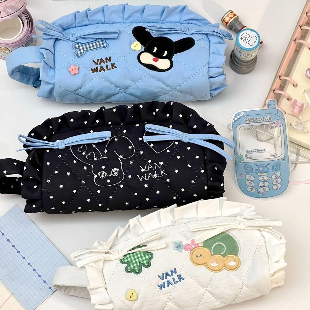 Large Capacity Pencil Pouch Case Sweet Stationery Handbag Makeup Storage Bag  Office Supplies