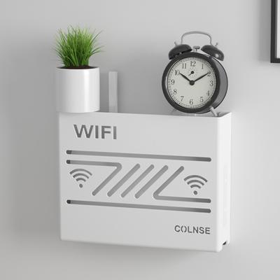 Wall Mount WiFi Router Box Modern Hollow Heat Dissipation Multi-functional TV Set-top Box Storage Holder Organizer Rack Home Supplies