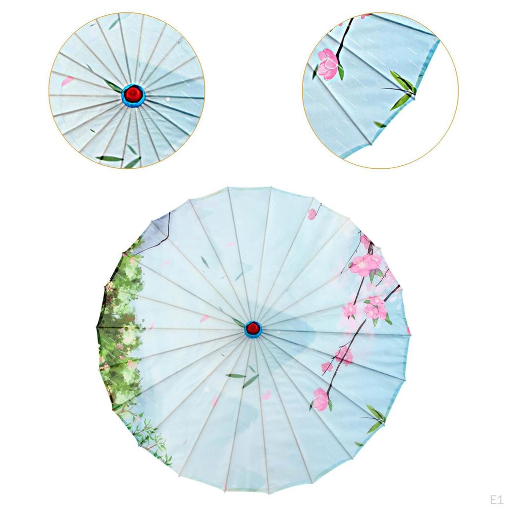 Chiński Parasol z Papieru Olejnego Wzór Kwiatowy dla Dziewcząt Występ Sceniczny