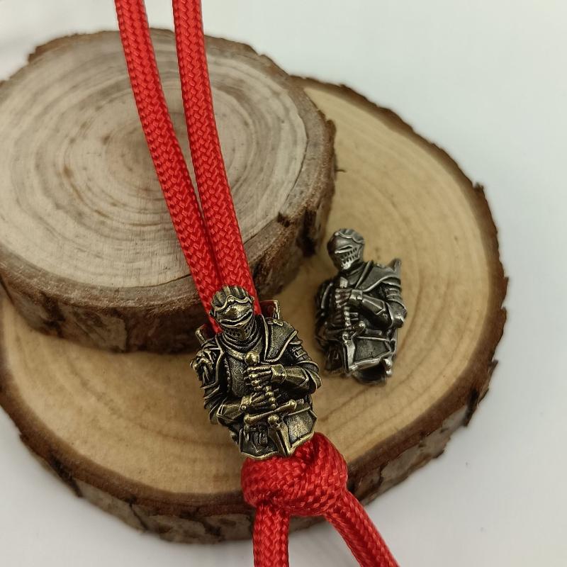 Handcrafted Brass Wolf Head Knight Beads Vintage Finished for DIY Paracord Bracelet Jewelry Making Holiday Craft Gifts
