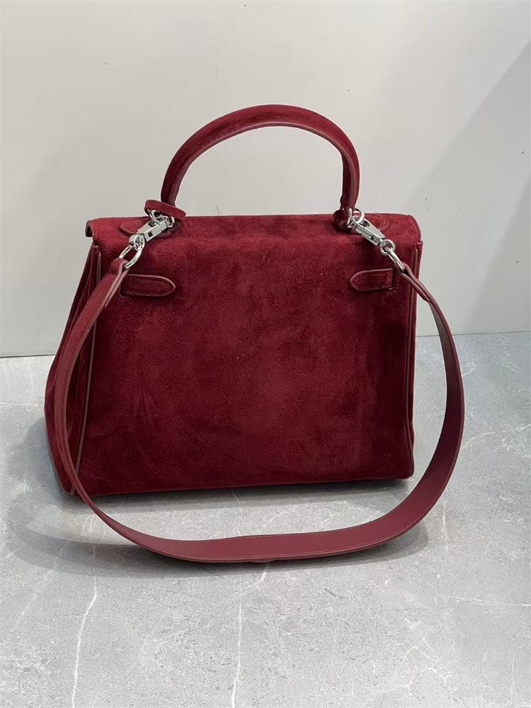 Jesienno-zimowa nowa torba z matowej skóry z szerokim paskiem na ramię, zamszowa skóra licowa, przenośna, na ramię, listonoszka, wysoka jakość