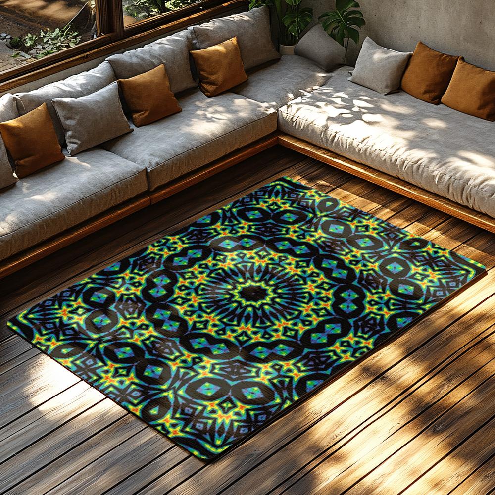 Area Rug Modern Abstract Geometric Pattern Non Slip Floor Mat Living Room Bedroom Home Decor Indoor Outdoor Carpet Washable Styl