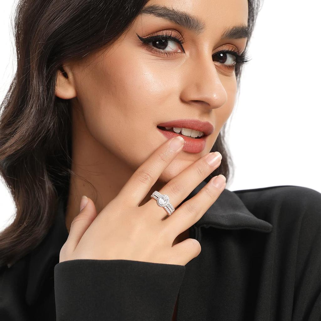 A New Full Diamond Round Bag Inlaid Zircon Ring European and American Combination Three-piece Ring, Men and Women