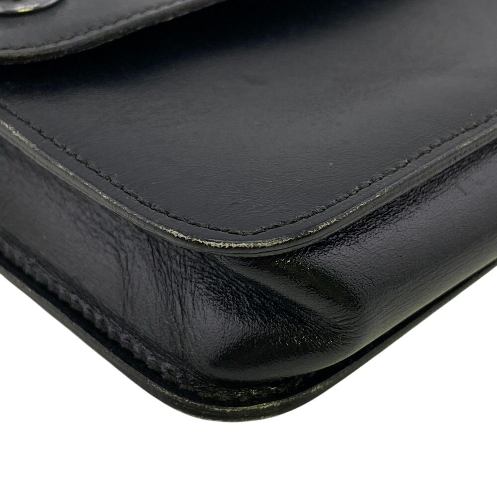 HERMES body bag Sheep leather Pochette black Sheep leather unisex Used