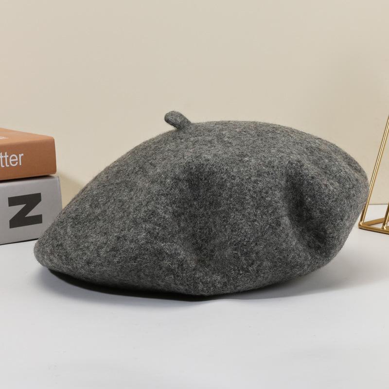Beret Wool Knit Autumn Winter Vintage Womens Casual Outing Warm Comfortable