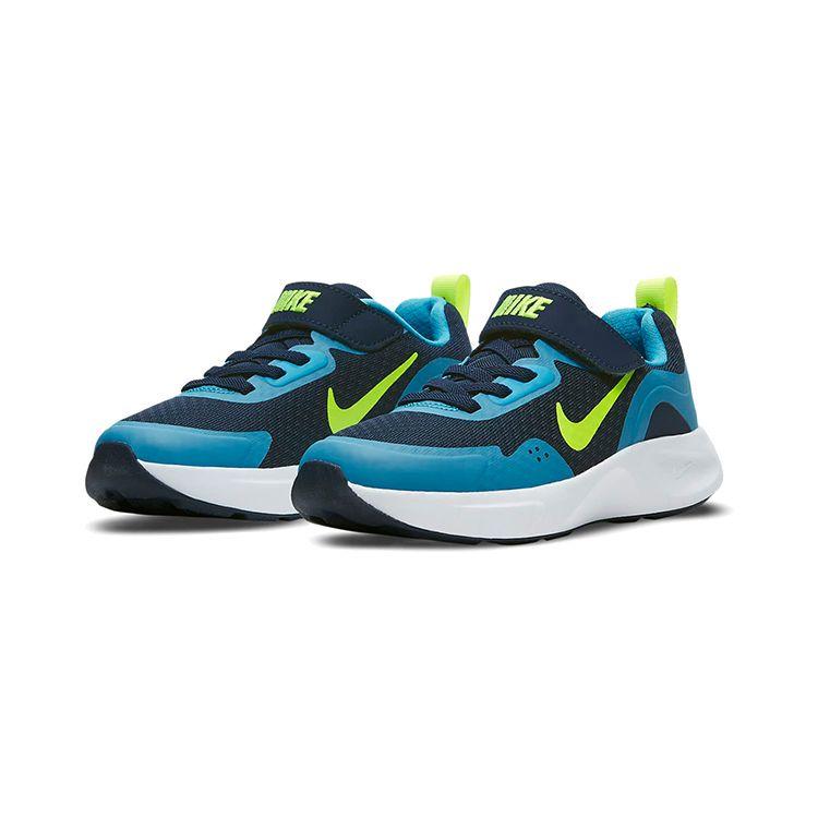 Nike Wearallday PS Midnight Navy Volt Kids Sneakers Blue Baltic-Blue White CJ3817-400