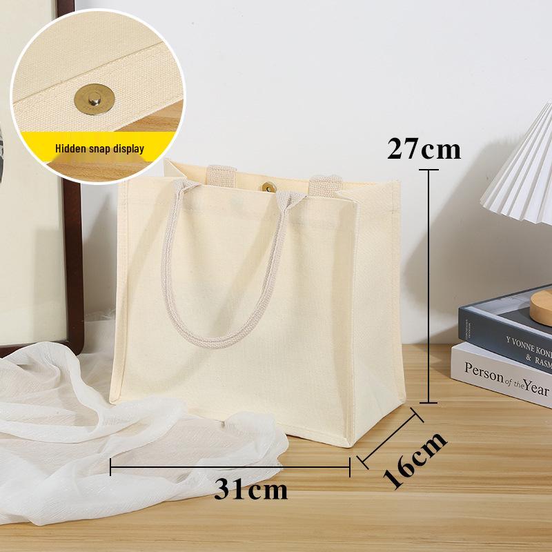 Muji Custom Logo Canvas Tote Bag - High Quality 3D Film Coated Cotton Bag