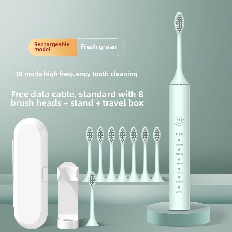 Elektryczny Zestaw Szczoteczek do Zębów Metalowy Trzonek 18-biegowy Dla Dorosłych Jasny Biały Automatyczne Ładowanie Wodoodporna Soniczna Miękka Włosie Szczoteczka dla Pary