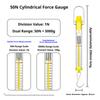 Bilancia a molla didattica in giallo brillante 1N 2.5N 5N 10N 20N 30N 50N Perfetta per le aule di scienze Lunghezza 25 cm