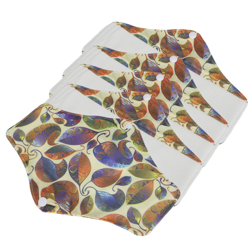 5pcs Washable Menstrual Pads Breathable Pure Cotton Resuable Sanitary Towels Menstrual Absorbent