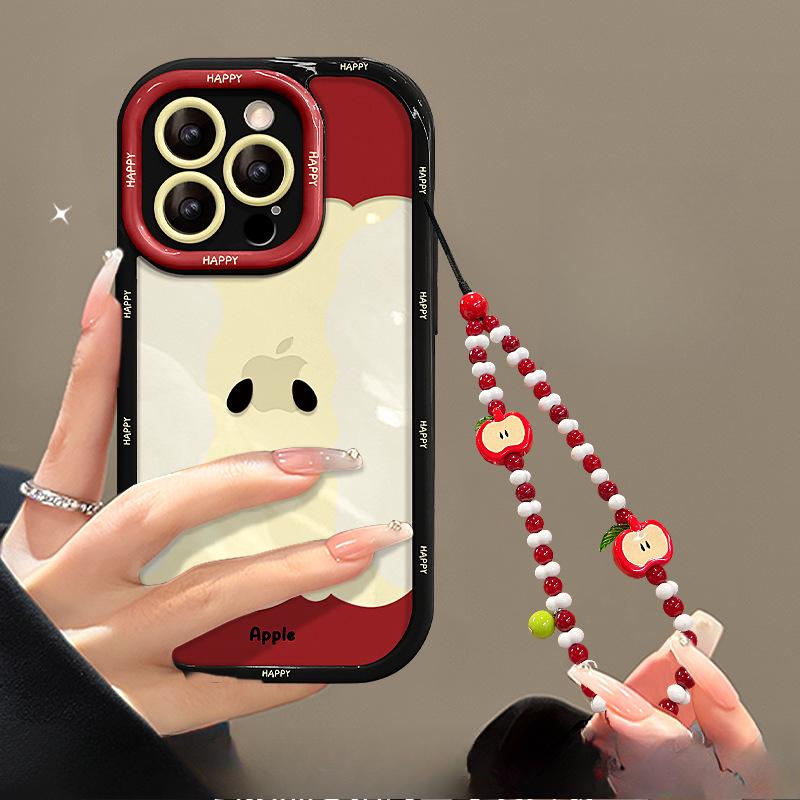 Apple Core Bracelet Suitable for Apple 16 Promax Mobile Phone Case 13 High-end Niche 15 Fine Hole 14 Anti-fall Huawei