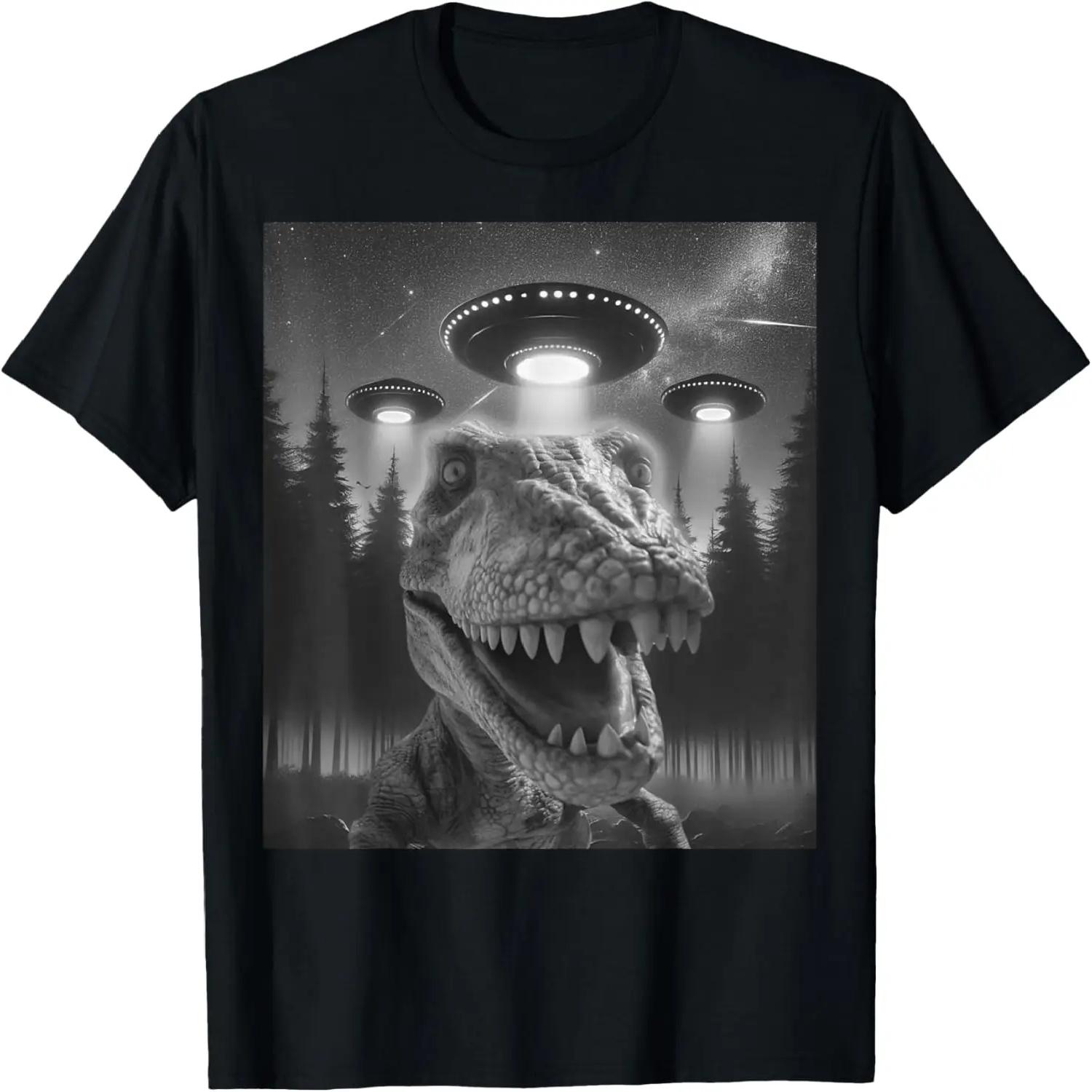 

Cute T-Rex Selfie With UFOs, Alien Boy Girl Funny T-Shirt XXXXXL чорний
