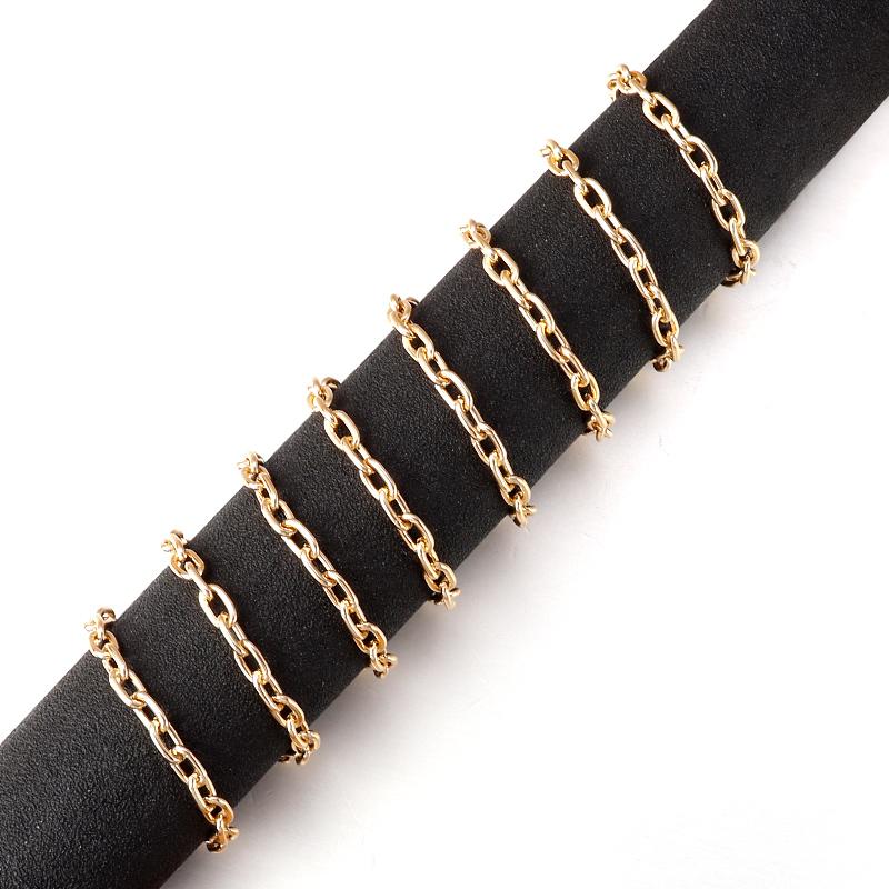 5 Yards/Roll Metal Aluminum Chain O-Shaped Chains for Jewelry Findings Bracelet Necklace Clothing Accessories Supplies